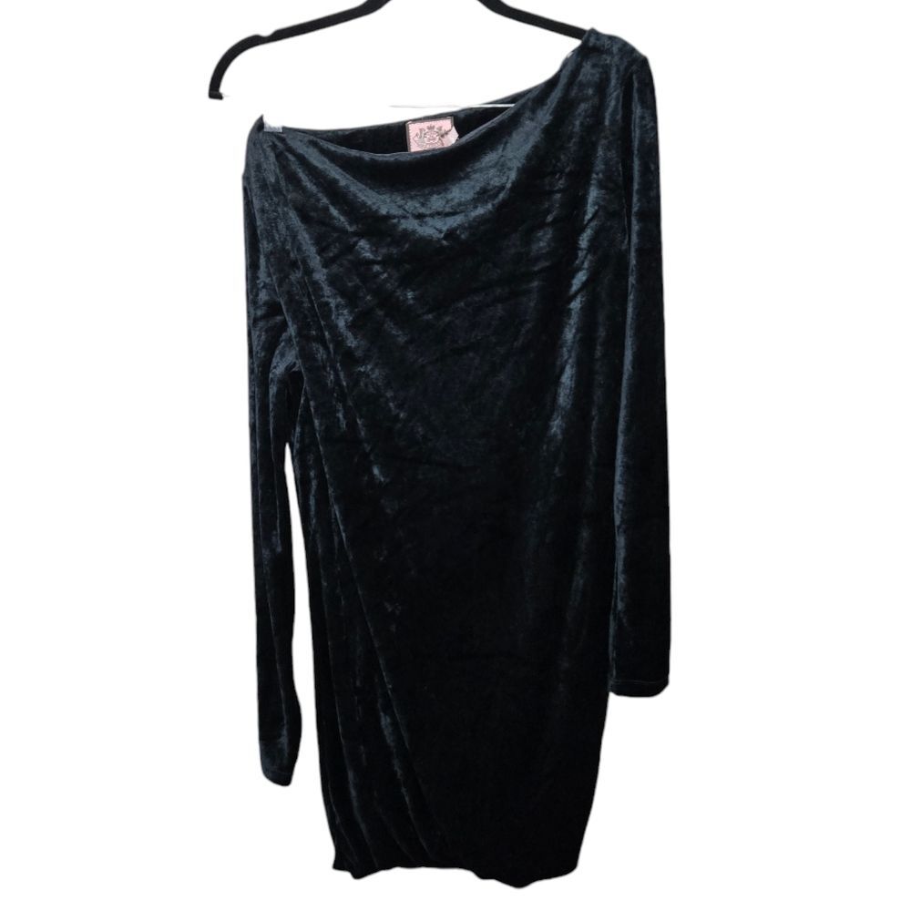 Juicy Couture Velvet LS Asym Drape Dress